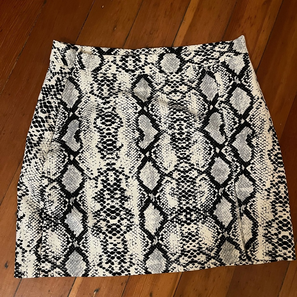 Faux snakeskin skirt
